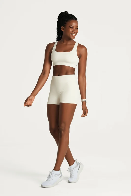 Top Lsport Canelado Duplo Basic Seamless Off White / P