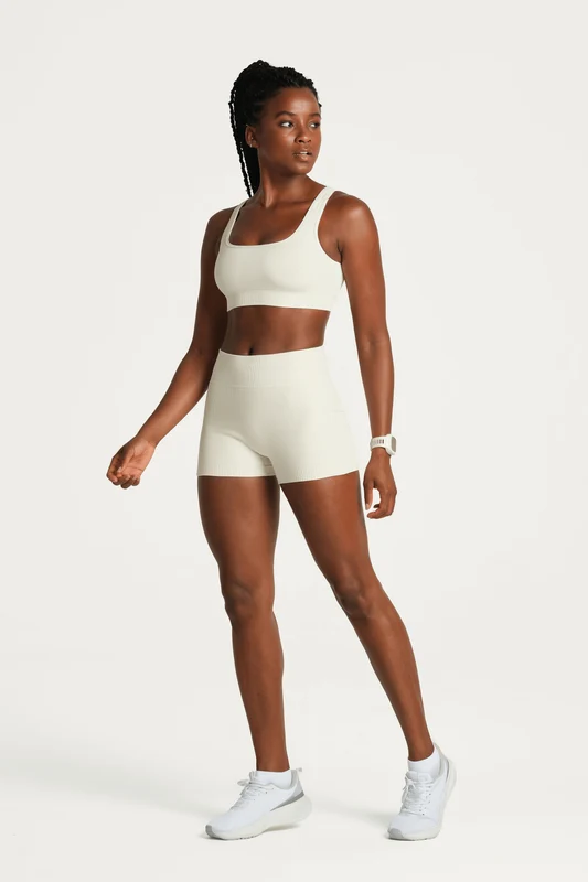 Shorts Lsport Canelado Duplo Seamless Off White / G