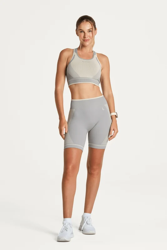 Top Lsport Seamless Alongado Listras Cinza / P