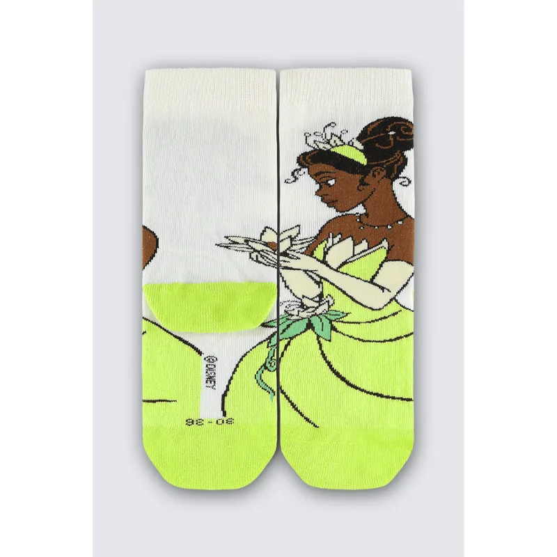 Meia Cano Longo Princesas Infantil Feminina Lupo Tamanho: 24 a 29 | Cor: Off White