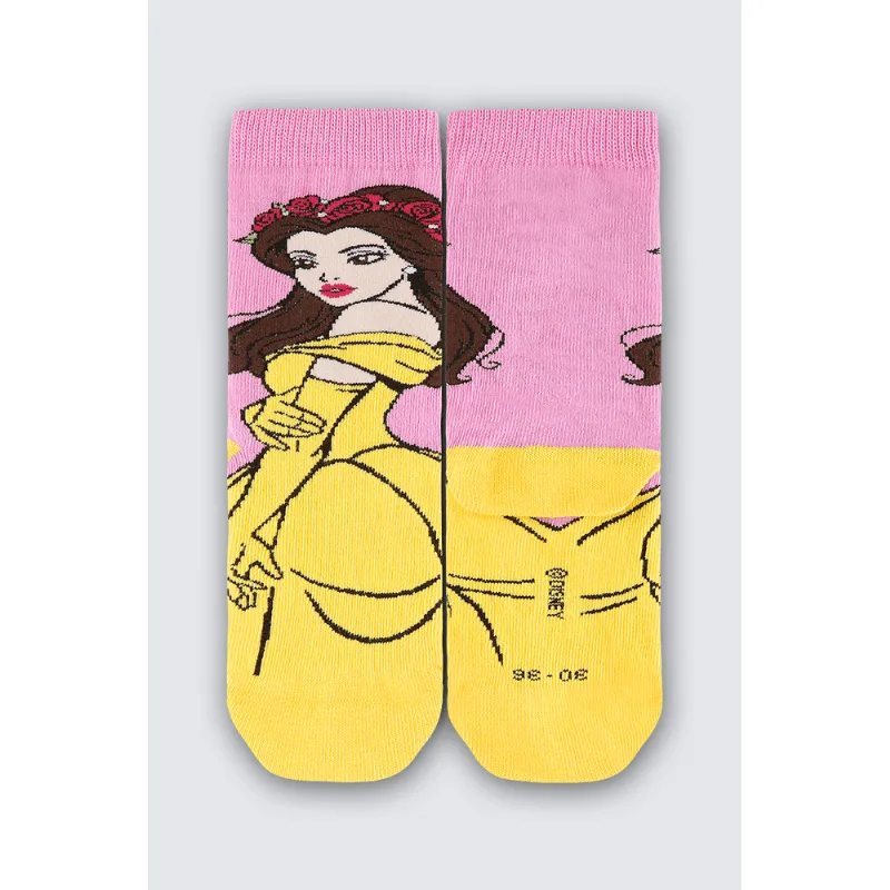 Meia Cano Longo Princesas Infantil Feminina Lupo Tamanho: 30 a 36 | Cor: Rosa