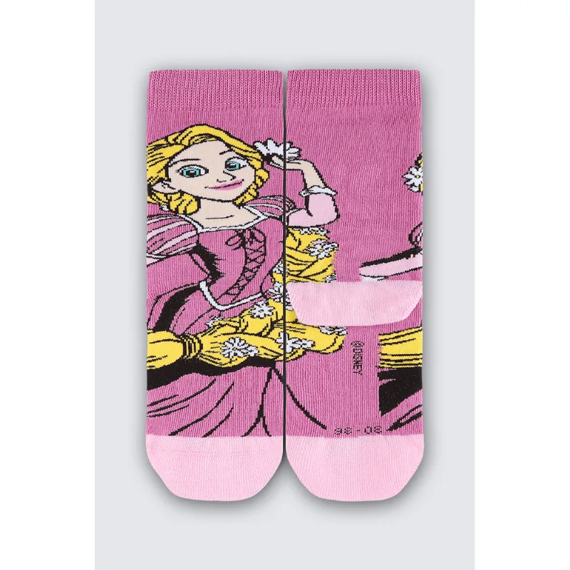 Meia Cano Longo Princesas Infantil Feminina Lupo Tamanho: 30 a 36 | Cor: Lilás