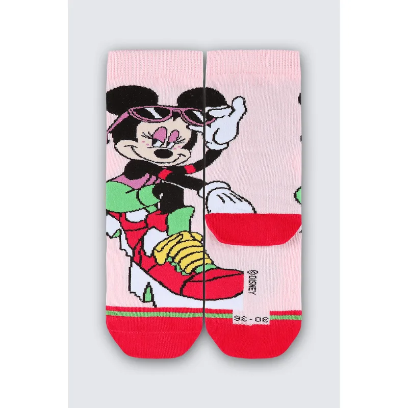 Meia Cano Longo Mickey Infantil Unissex Lupo Tamanho: 30 a 36 | Cor: Rosa