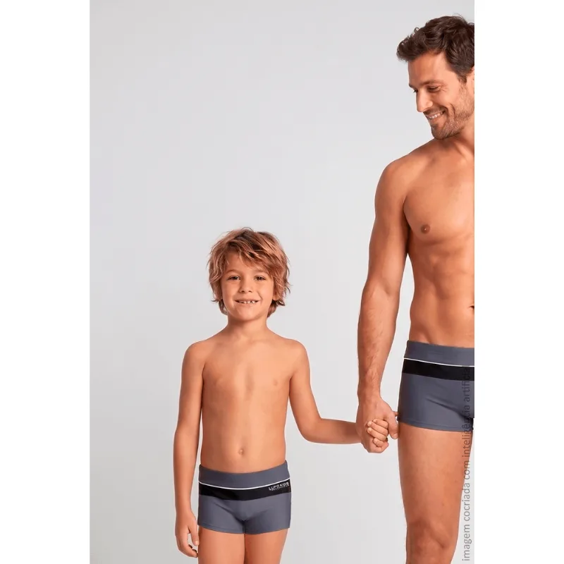Sunga Boxer Beachwear Infantil Masculina Lupo Tamanho: 12 anos | Cor: Petróleo