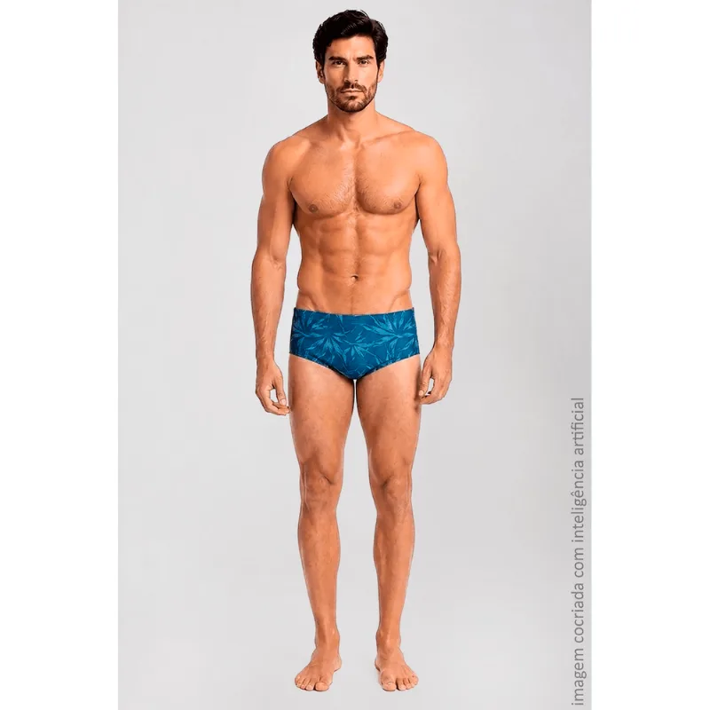Sunga Beachwear Estampada Masculina Lupo Tamanho: GG (50 a 52) | Cor: Azul Capri