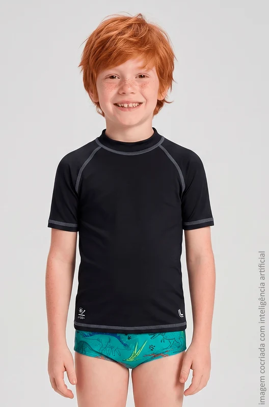Sunga Beachwear Estampada Infantil Masculina Lupo Verde / 10 anos