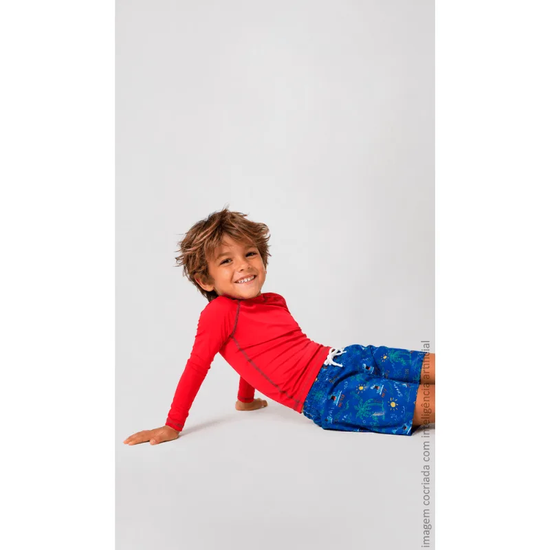 Short Estampado Beachwear Lupo Kids Tamanho: 08 anos | Cor: Anil
