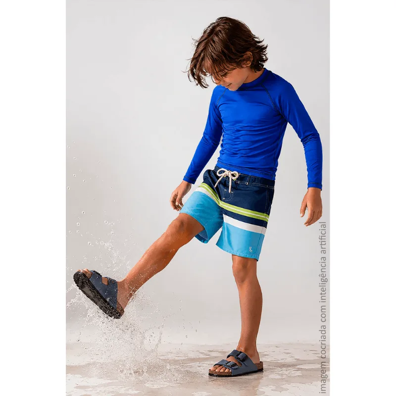 Boadshort Estampado Beachwear Infantil Masculina Lupo Tamanho: 04 anos | Cor: Marinho