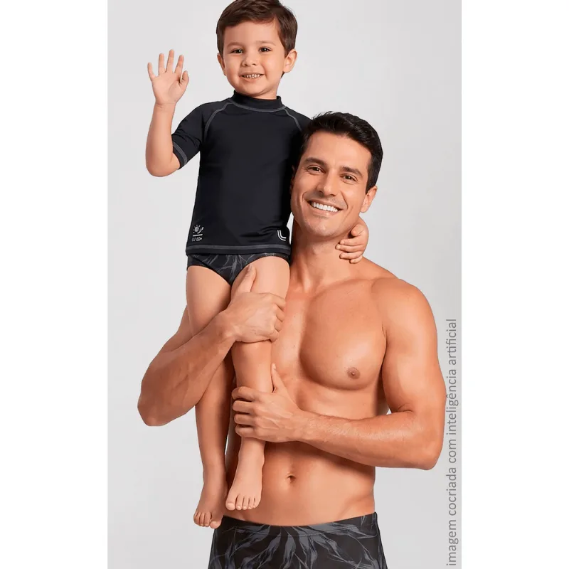 Sunga Beachwear Estampada Infantil Feminina Lupo Tamanho: 08 anos | Cor: Preto