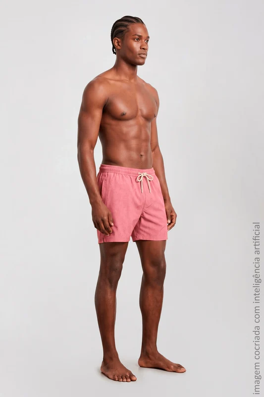 Short Beachwear Masculino Lupo Mescla Vermelho / G (46 a 48)