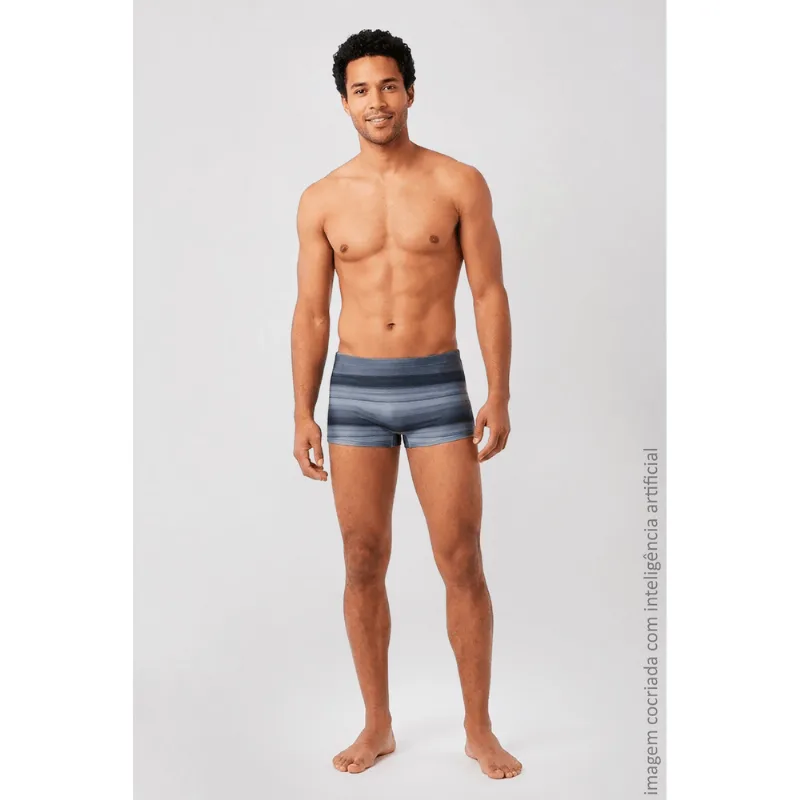 Sunga Boxer Beachwear Estampada Masculina Lupo Tamanho: G (46 a 48) | Cor: Cinza