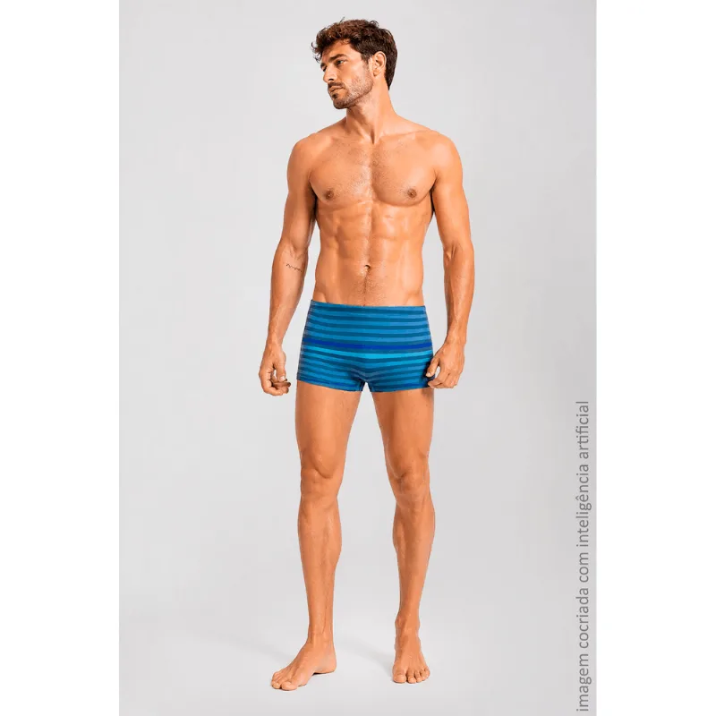 Sunga Boxer Beachwear Estampada Masculina Lupo Tamanho: GG (50 a 52) | Cor: Azul