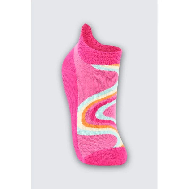 Meia Cano Curto Antiderrapante Infantil Unissex Lupo Tamanho: 30 a 36 | Cor: Rosa Fruti