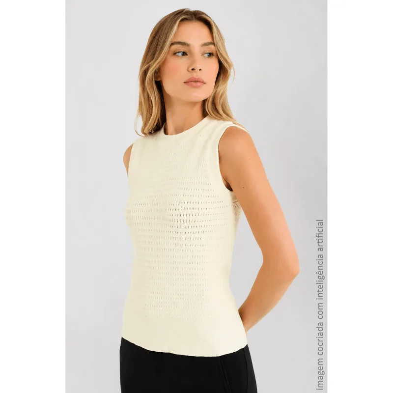 Blusa Raschel Feminina Lupo Tamanho: ÚNICO (38 a 42) | Cor: Off White