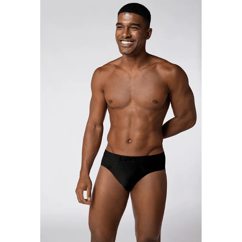 Cueca Slip Fio de Bambu Masculina Lupo Tamanho: M (42 a 44) | Cor: Preta