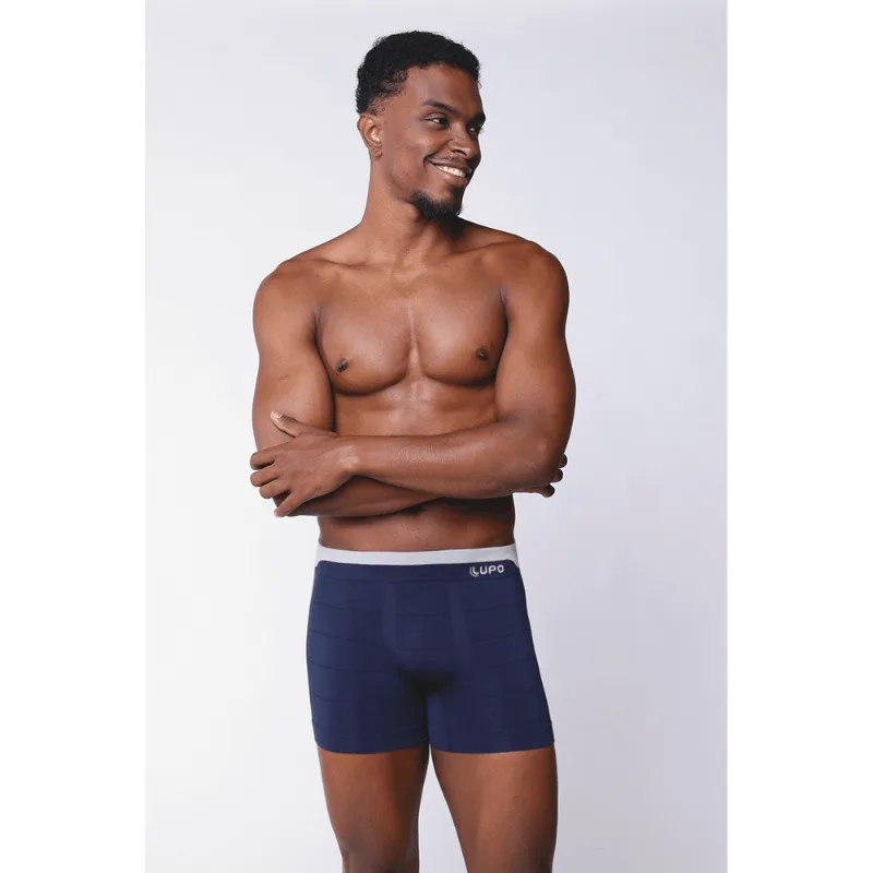 Cueca Boxer Sem Costura Masculina Lupo Tamanho: M (42 a 44) | Cor: Marinho