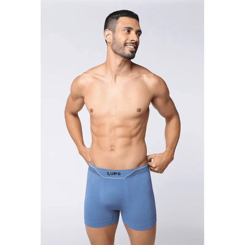 Cueca Boxer Microfibra Sem Costura Masculina Lupo Tamanho: GG (50 a 52) | Cor: Azul