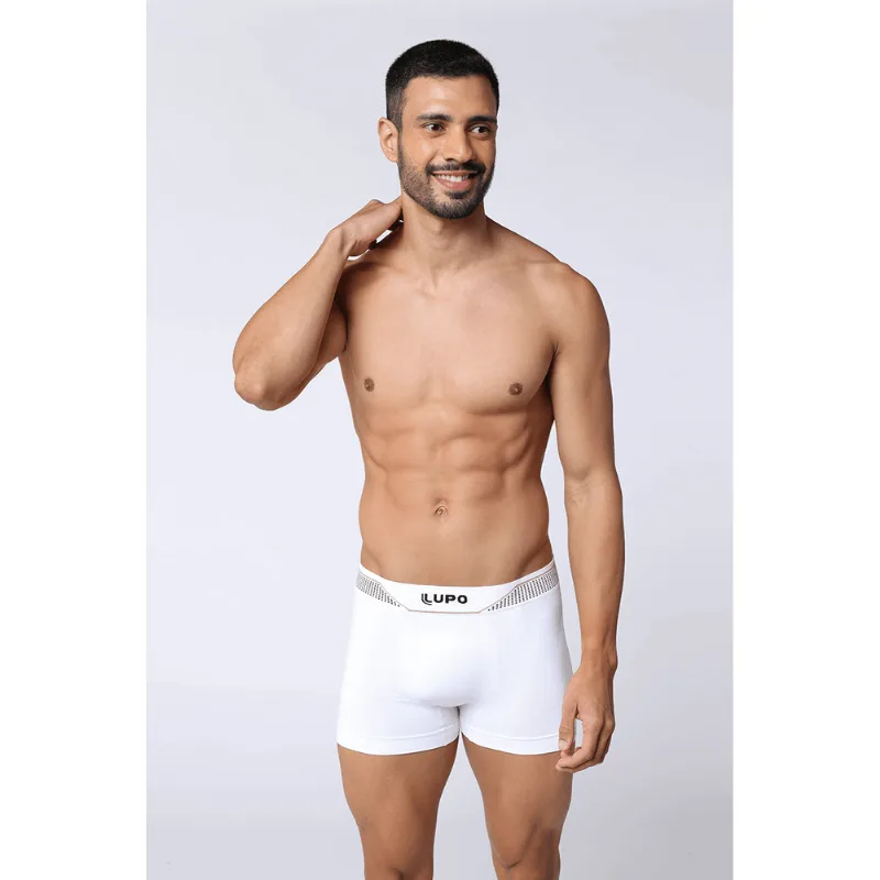 Cueca Boxer Microfibra Sem Costura Masculina Lupo Tamanho: GG (50 a 52) | Cor: Branca
