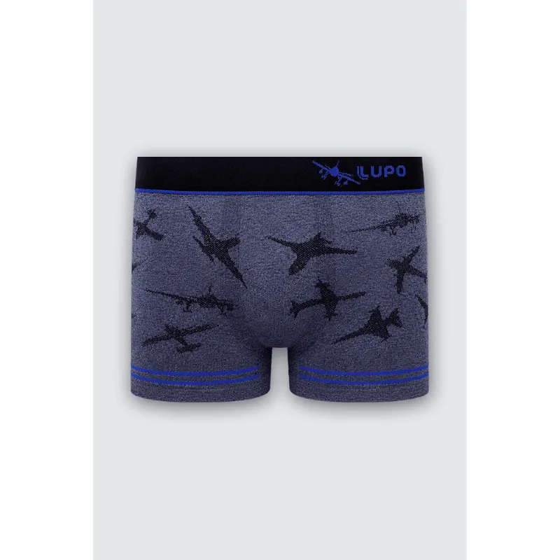 Cueca Boxer Sem Costura Infantil Masculina Lupo Tamanho: GG (12 a 14 anos) | Cor: Mescla Jeans