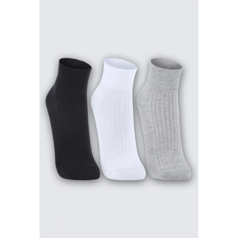 Kit 3 Meias Cano Curto Feminino Lupo Tamanho: 34 a 39 | Cor: Sortida