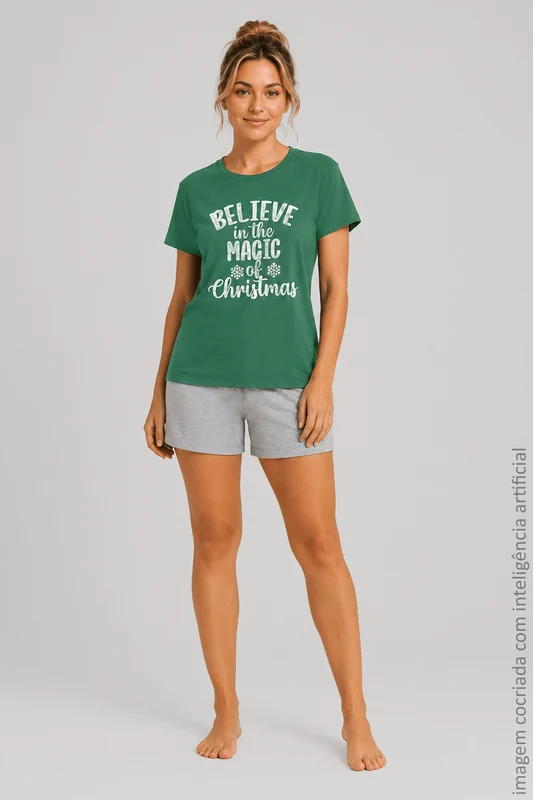 PIJAMAS SHORT DOLL FEMININO ADULTO LUPO Verde / XG