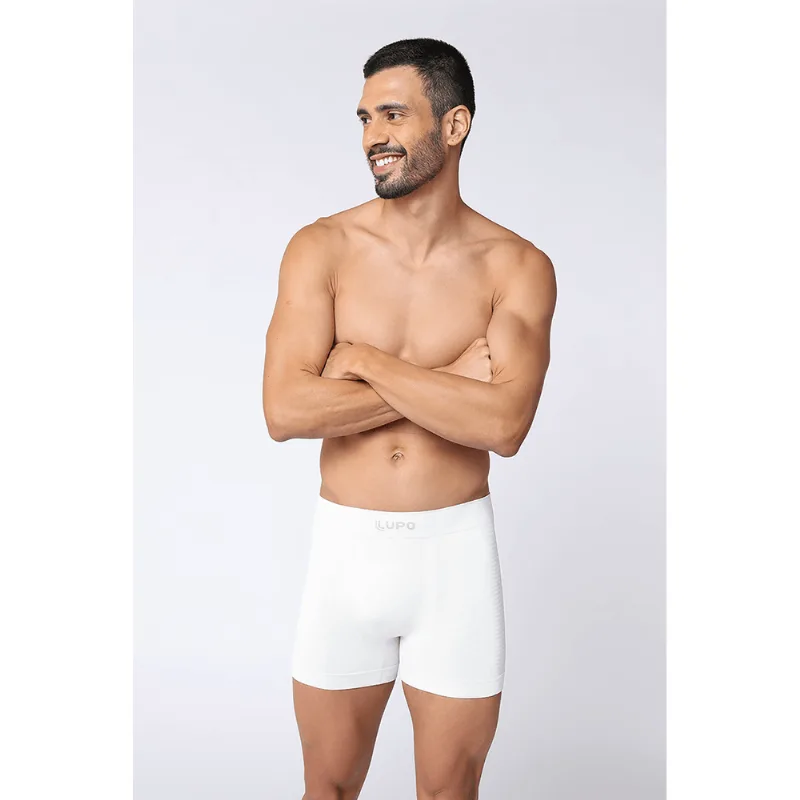 Cueca Boxer Microfibra Sem Costura Masculina Lupo Tamanho: GG (50 a 52) | Cor: Branca