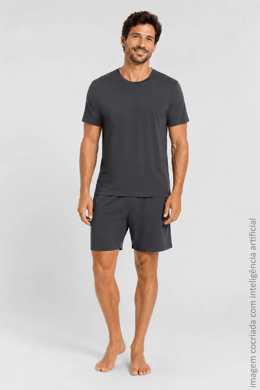 PIJAMAS PIJAMA MASCULINO ADULTO LUPO Cinza Escuro / M (40 a 42)