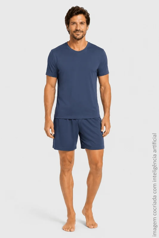 PIJAMAS PIJAMA MASCULINO ADULTO LUPO Azul Indigo / G (44 a 46)
