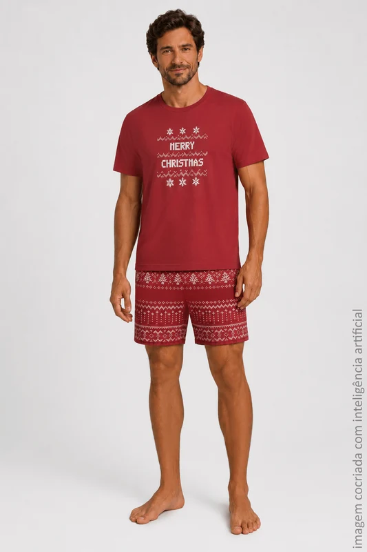 PIJAMAS PIJAMA MASCULINO ADULTO LUPO Vermelho Queimado / P (36 a 38)