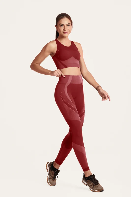 Calça Legging Seamless Lsport Ritmo Carmim - 5920 / M