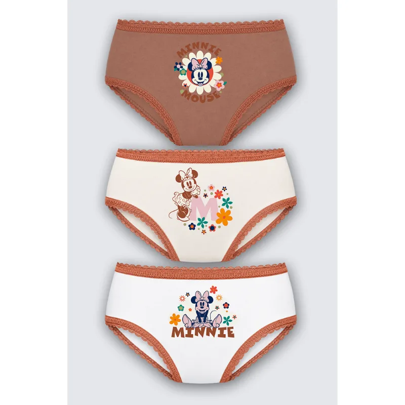 Kit 3 Calcinhas Kids Minnie Algodão Tamanho: G (09 a 11 anos) | Cor: Sortida