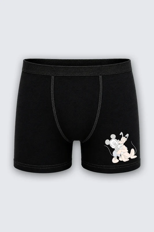 Cueca Disney KM Boxer Mickey and Friends Preta / G (09 a 11 anos)