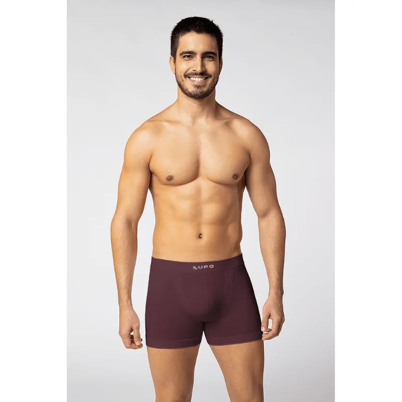 Cueca Boxer Micromodal Sem Costura Masculina Lupo Tamanho: GG (50 a 52) | Cor: Açaí