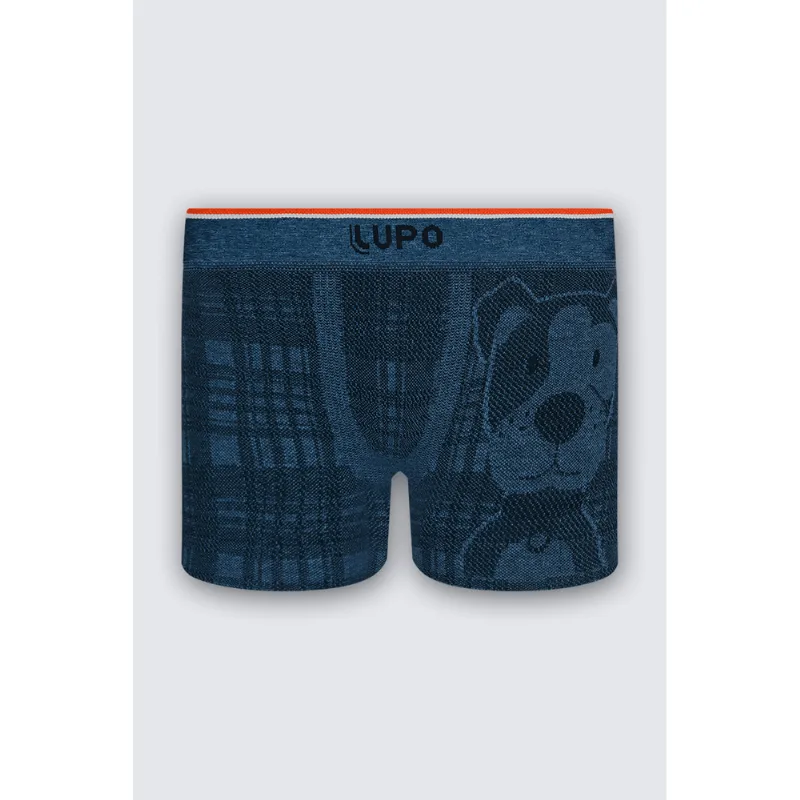 Boxer Lupo Kids Sem Costura Tamanho: P (03 a 05 anos) | Cor: Azul