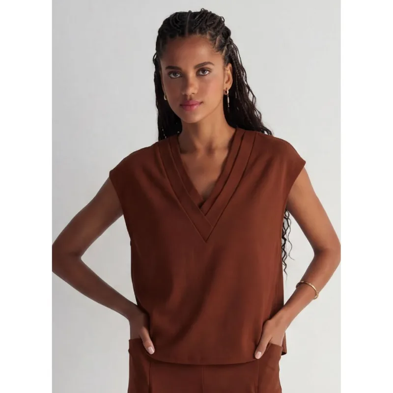 Colete Interlock Luxury 21578 Castanho GG