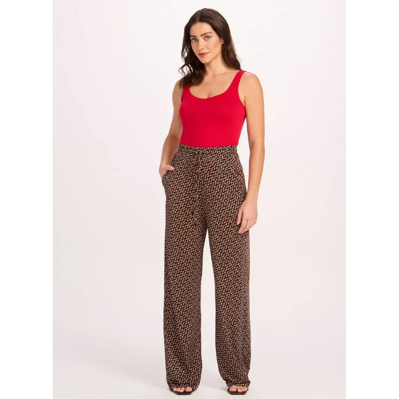 Calça Pantalona Tricot Like Estampada 15851 Junco Pop 48