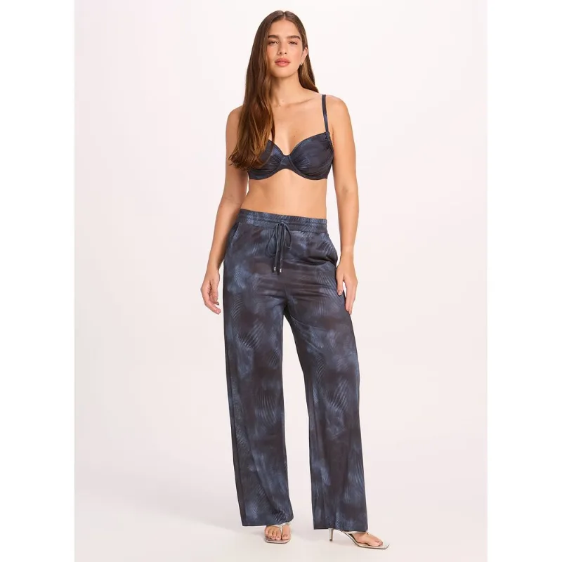 Calça Pantalona Tricot Like Estampada 15851 Abyssal 42
