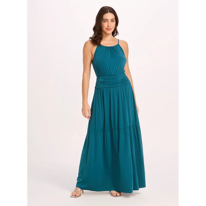 Vestido Alcinha Longo 23726 Verdezul G