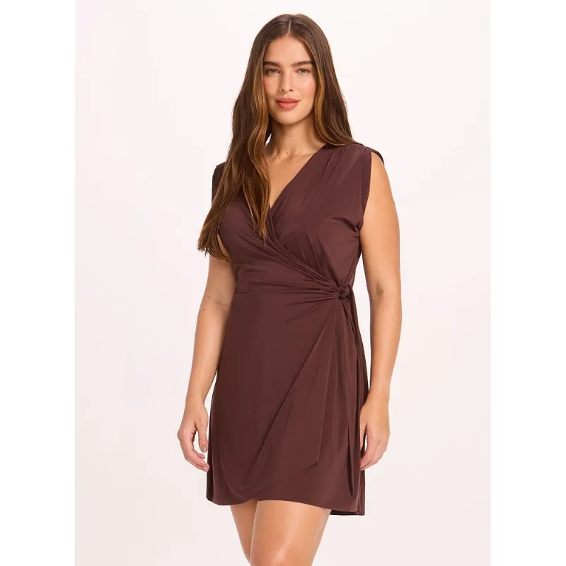Vestido Curto Transpassado 23725 Argila P