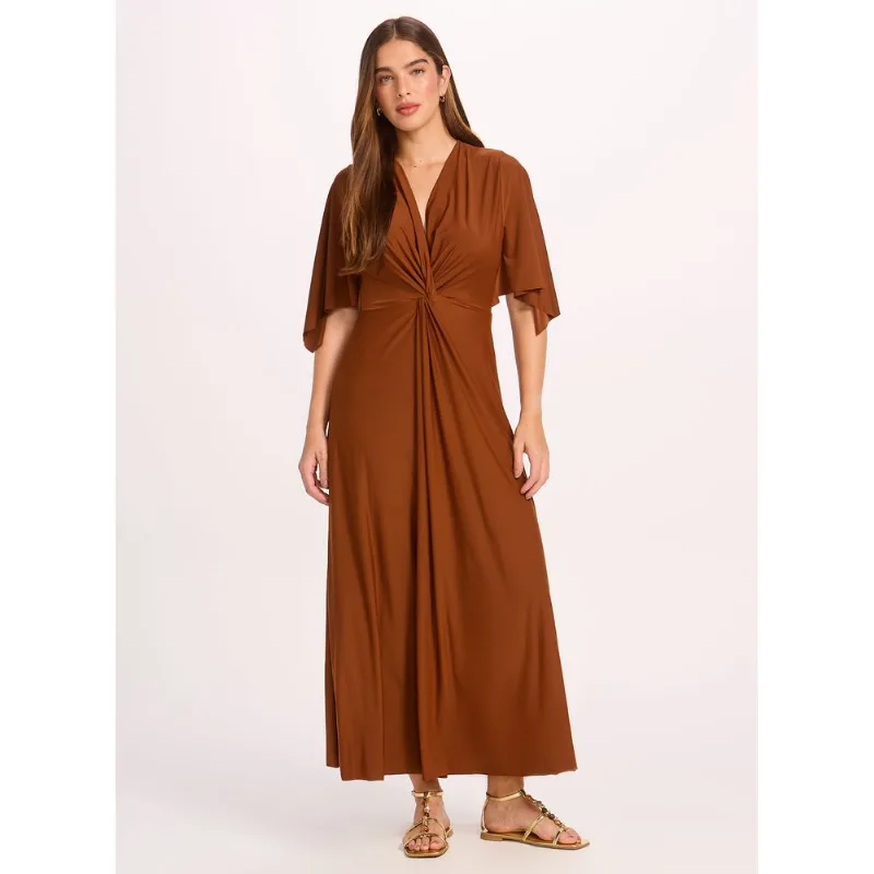 Vestido Drapeado Longo 23729 Canela GG