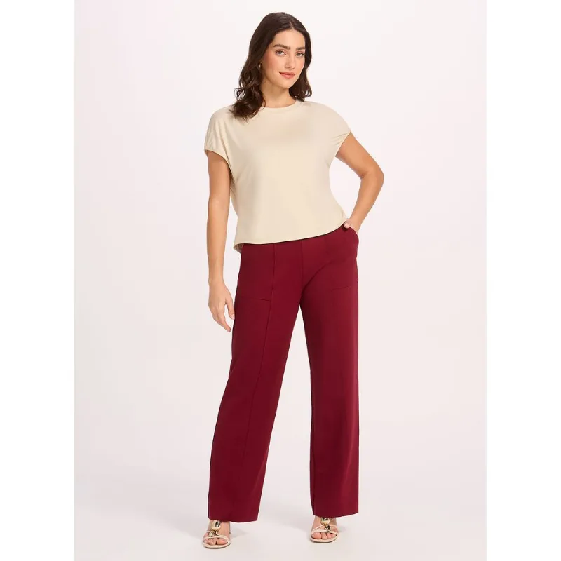 Calça Reta Interlock Luxury 20675 Burgandy 44
