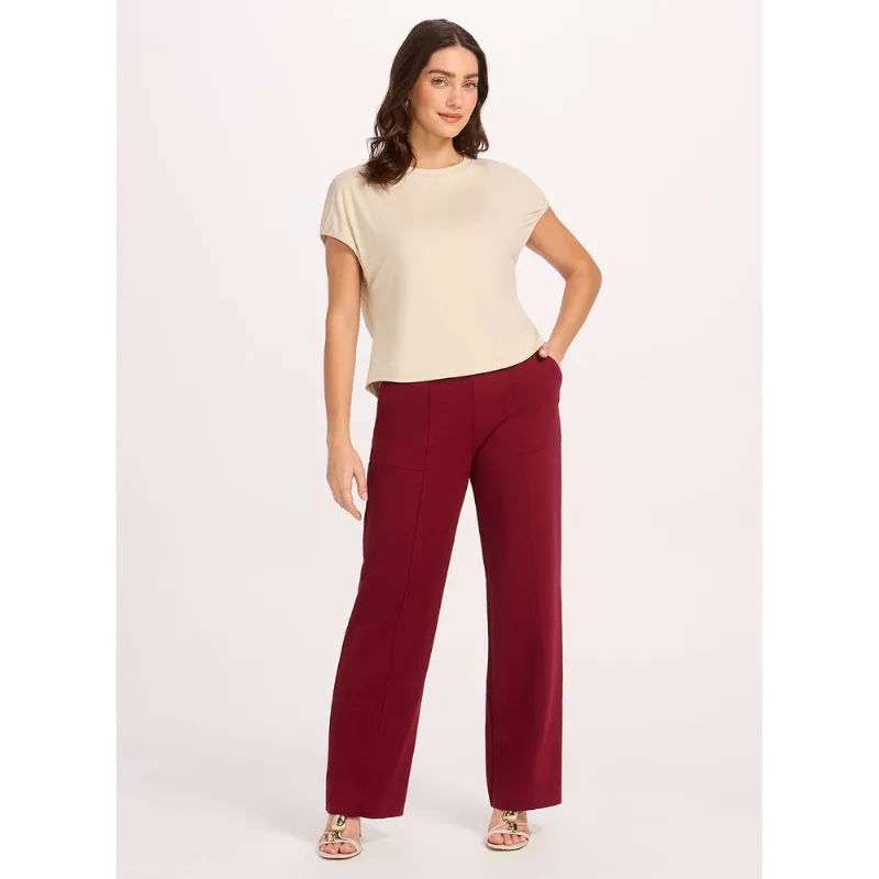 Calça Reta Interlock Luxury 20675 Burgandy 38