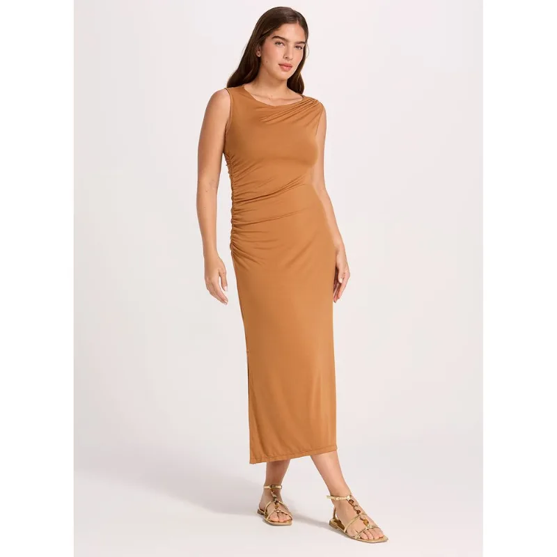 Vestido Drapeado Com Bojo 23989 Pecan GG