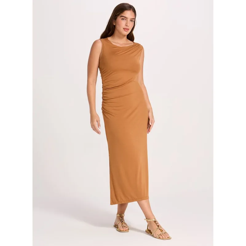 Vestido Drapeado Com Bojo 23989 Pecan G