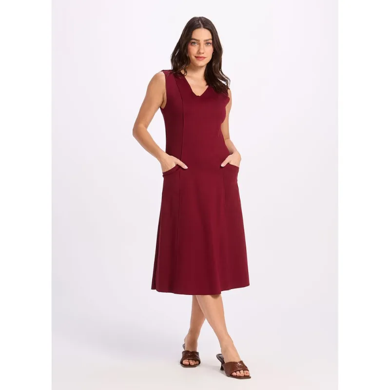 Vestido Tailored Midi Amplo 23675 Burgandy 44
