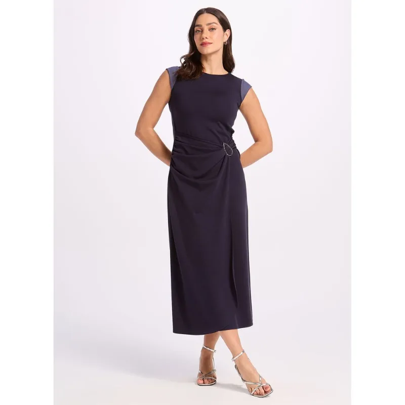 Vestido Drapeado 23616 Midnight 42