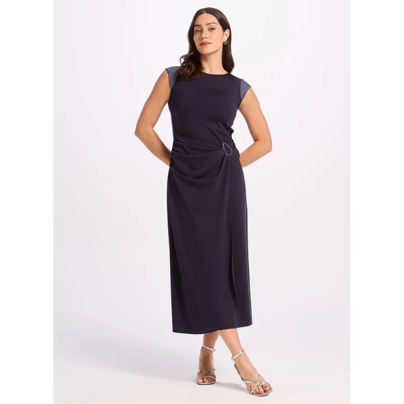 Vestido Drapeado 23616 Midnight 40