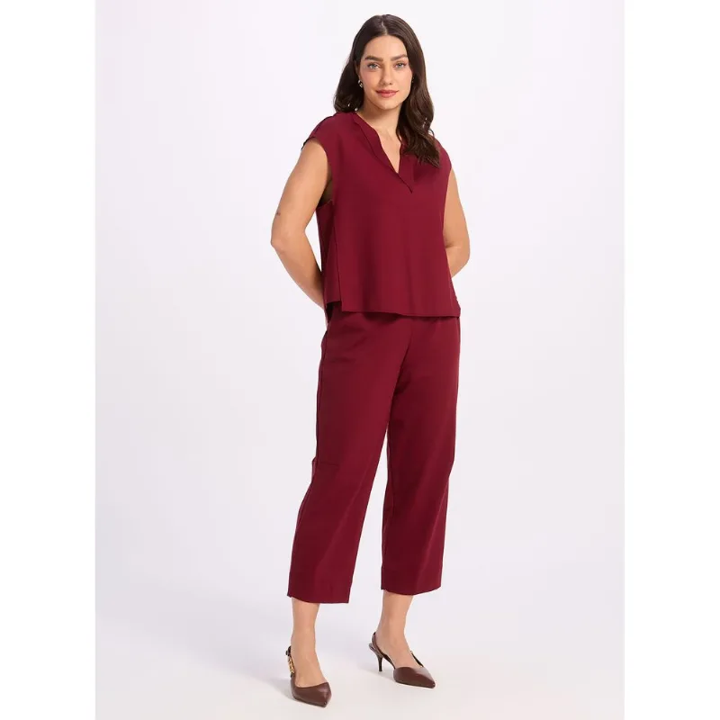 Blusa Colete Gola V 21676 Burgandy M