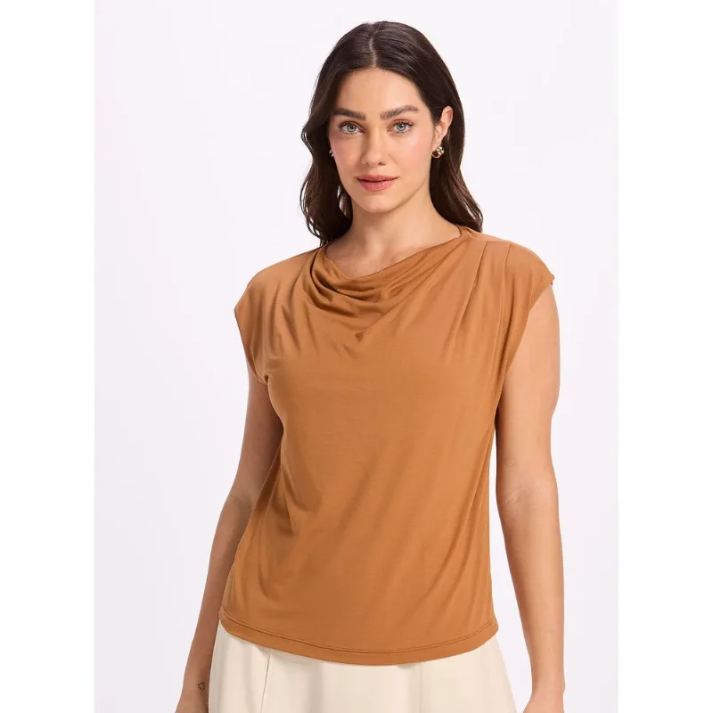 Blusa Drapeada 21569 Pecan G