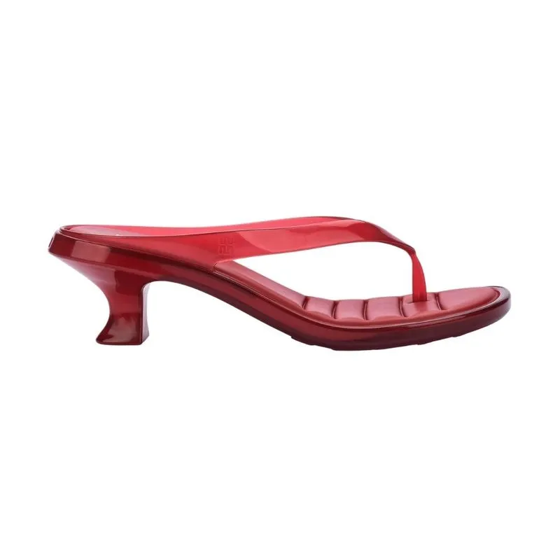 Sandália De Salto Feminina N°35 Melissa Thong Kitten Heel Vermelho Transparente (MP)